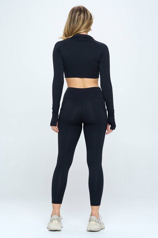 Long Sleeve Activewear Set Top and Leggings - Robbi & Angel