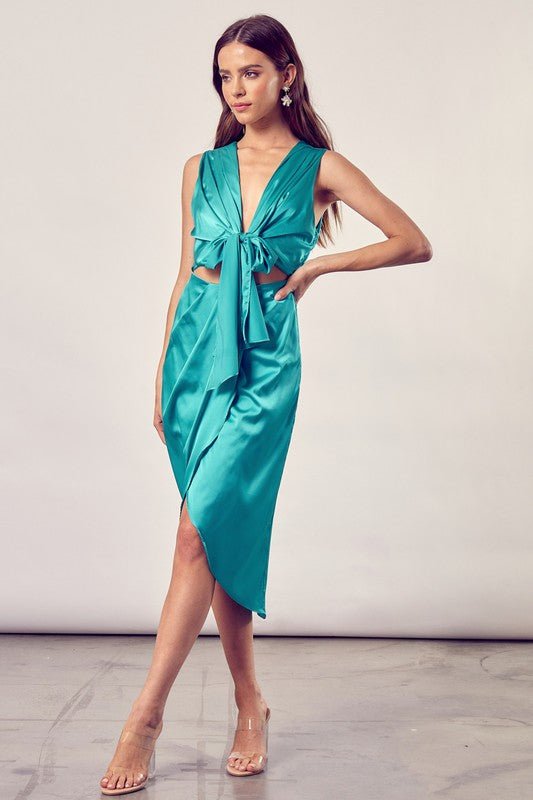 Front Slit Wrap Dress - Robbi & Angel