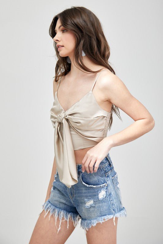 Front Tie-Up Cami Crop Top - Robbi & Angel