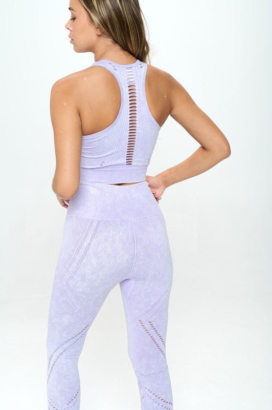 Seamless Two Piece Yoga mineral washed active set - Robbi & Angel