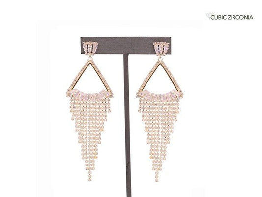 CUBIC ZIRCONIA CHANDELIER EARRINGS - Robbi & Angel