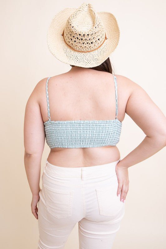 Plus Size Gingham Smocked Bralette - Robbi & Angel