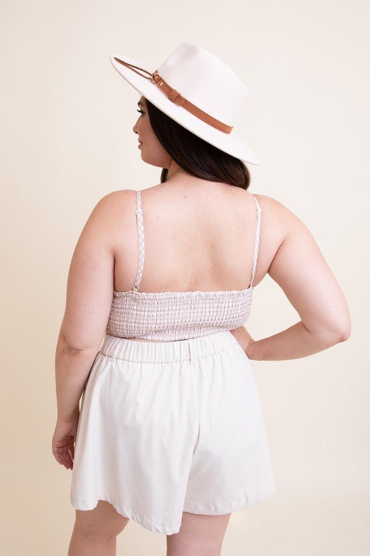 Plus Size Gingham Smocked Bralette - Robbi & Angel