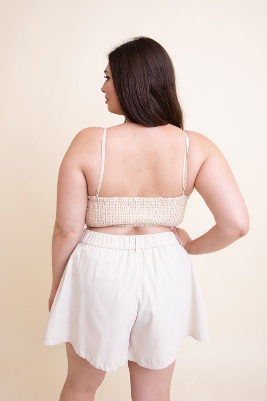 Plus Size Gingham Smocked Bralette - Robbi & Angel