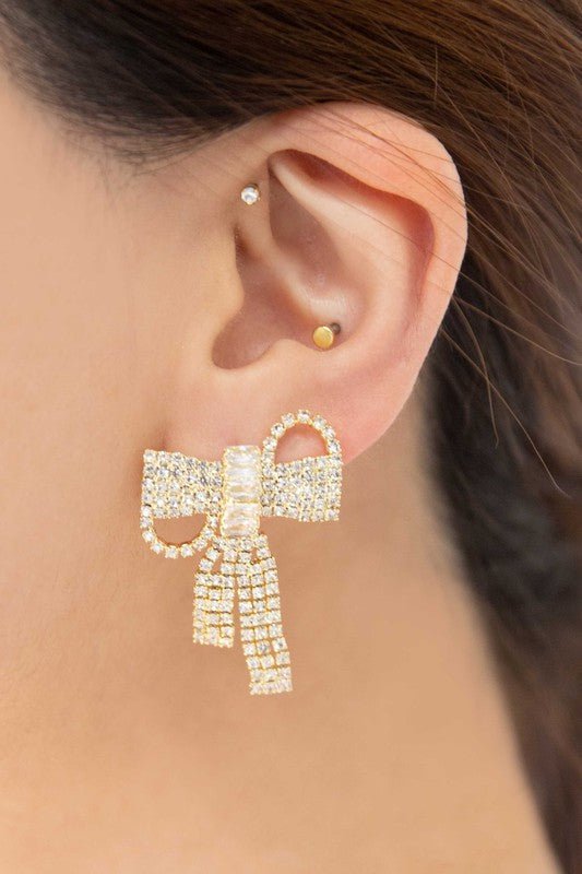 Crystal Bow Earrings - Robbi & Angel