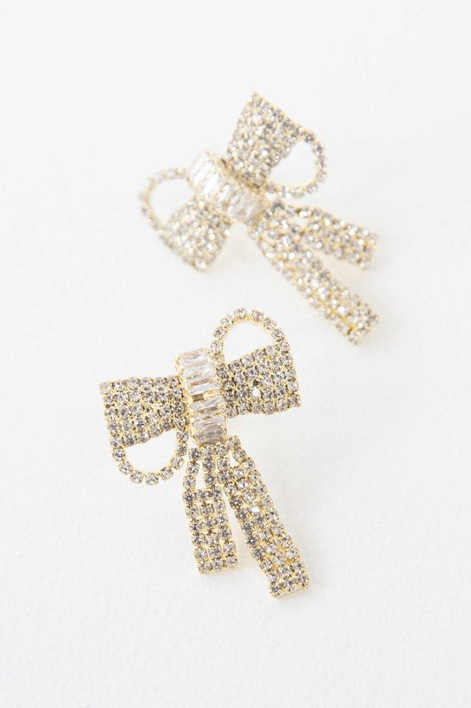 Crystal Bow Earrings - Robbi & Angel