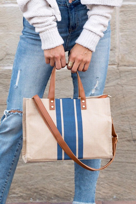 Canvas Stripe Tote - Robbi & Angel