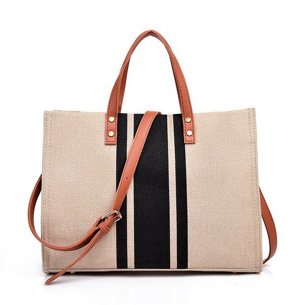 Canvas Stripe Tote - Robbi & Angel