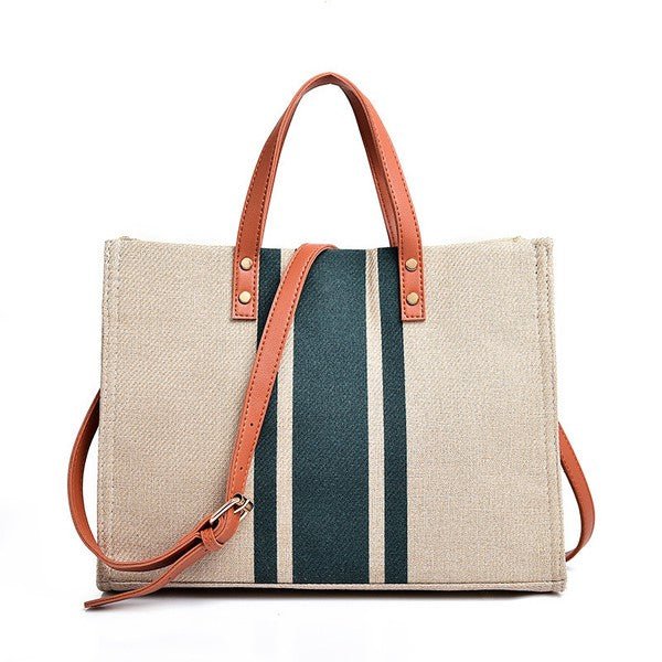 Canvas Stripe Tote - Robbi & Angel