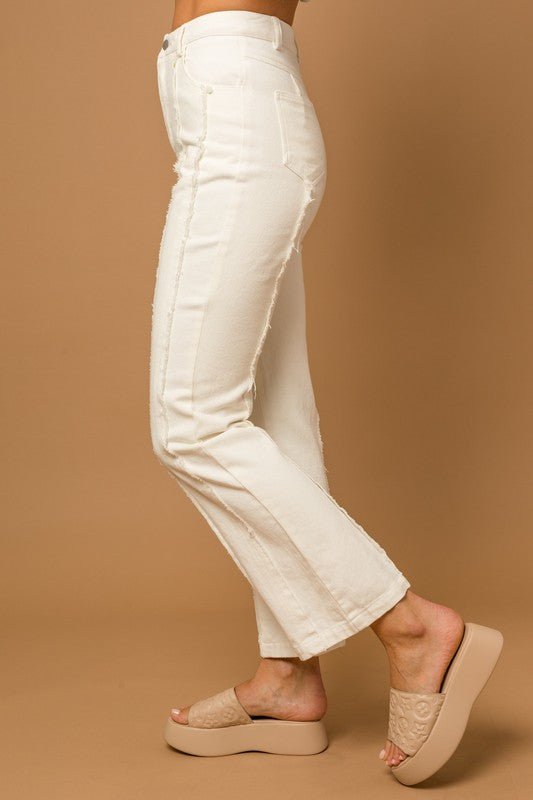 Frayed Hem Flare Pants - Robbi & Angel