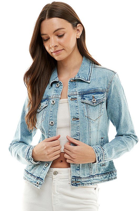 Spandex Ladies Casual Denim Jacket - Robbi & Angel