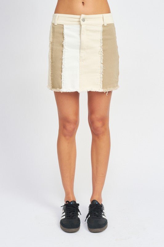 HIGH RISE COLOR BLOCK SKIRT - Robbi & Angel