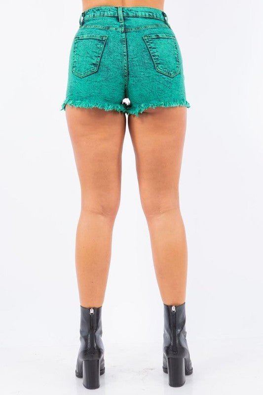 Denim Short in Mineral Green - Robbi & Angel