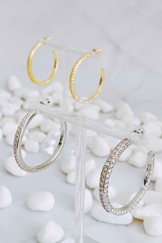 Plain Or Shine Reversible Hoop Earrings - Robbi & Angel