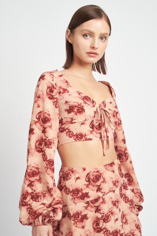LONG SLEEVE SWEETHEART CROPPED TOP - Robbi & Angel