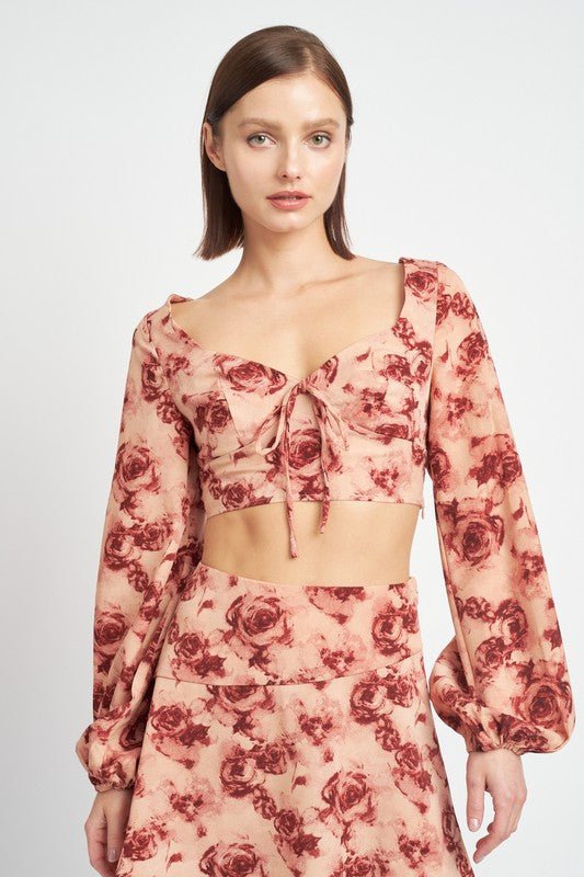 LONG SLEEVE SWEETHEART CROPPED TOP - Robbi & Angel