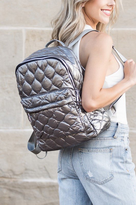 Jade Metallic Puffer Backpack - Robbi & Angel