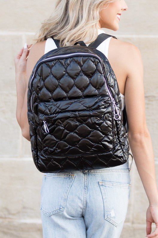 Jade Metallic Puffer Backpack - Robbi & Angel