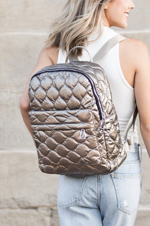 Jade Metallic Puffer Backpack - Robbi & Angel