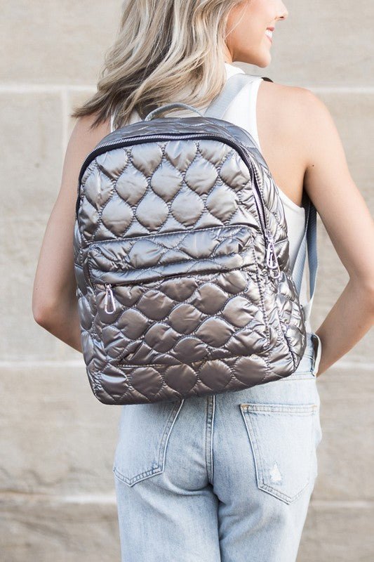 Jade Metallic Puffer Backpack - Robbi & Angel