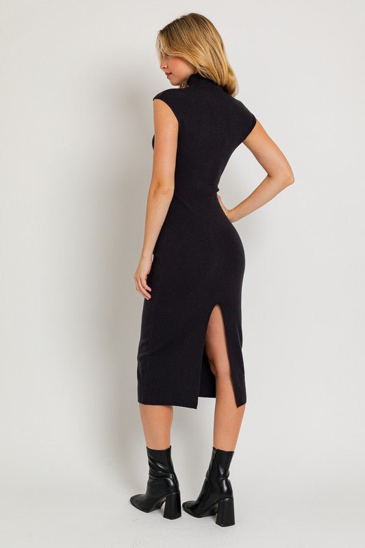 Mock Neck Sweater Midi Dress - Robbi & Angel