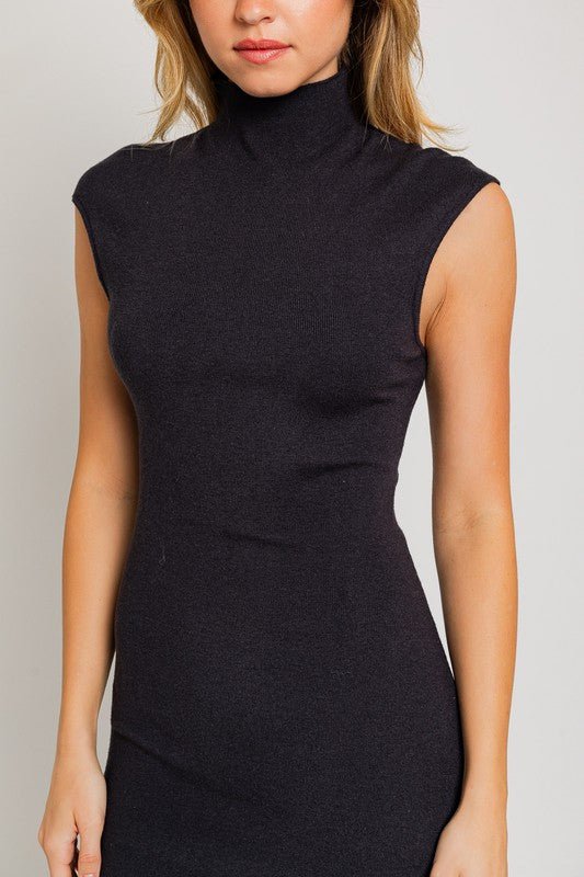 Mock Neck Sweater Midi Dress - Robbi & Angel