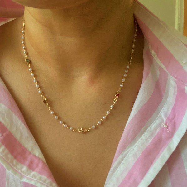 Precious Mini Heart Pearl Chain Necklace - Robbi & Angel