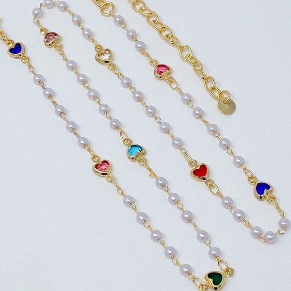 Precious Mini Heart Pearl Chain Necklace - Robbi & Angel