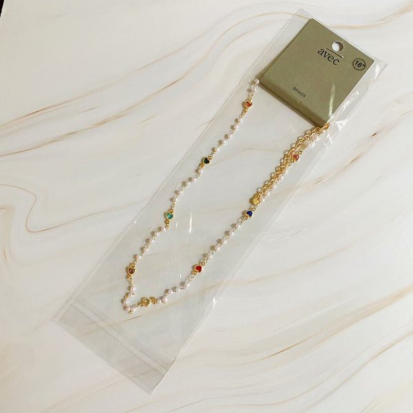 Precious Mini Heart Pearl Chain Necklace - Robbi & Angel