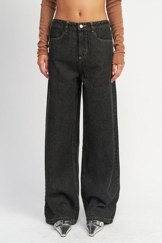 BOYFRINED PANTS WITH CONTRASTED STITCHING - Robbi & Angel
