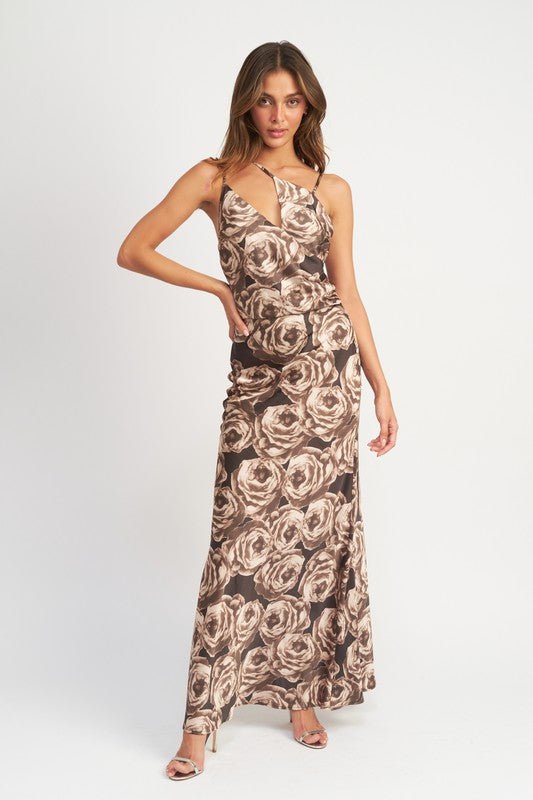 ASYMMETRICAL NECK MAXI DRESS - Robbi & Angel ASYMMETRICAL NECK MAXI DRESS - Robbi & Angel