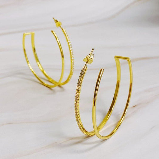 Doubled Open Top Hoop Earrings - Robbi & Angel