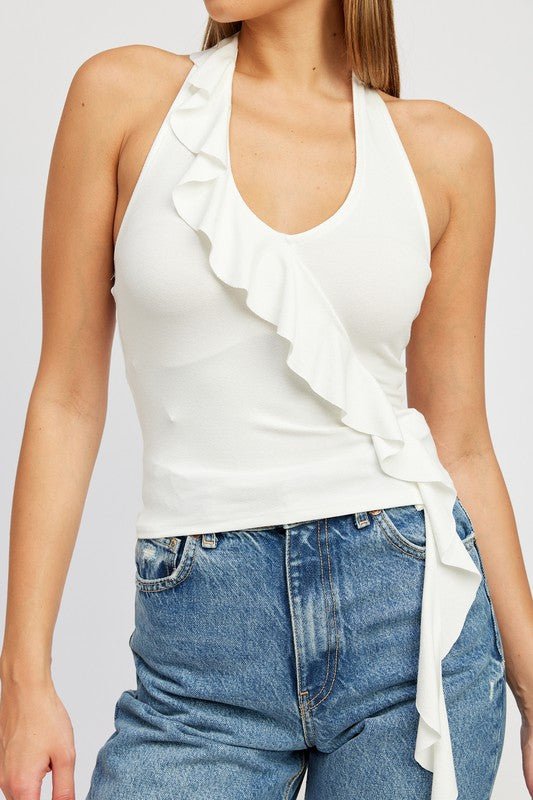 RUFFLED HALTER TOP - Robbi & Angel