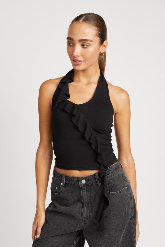 RUFFLED HALTER TOP - Robbi & Angel