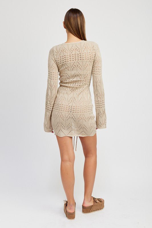 RUCHED CROCHET MINI DRESS - Robbi & Angel