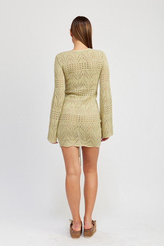 RUCHED CROCHET MINI DRESS - Robbi & Angel