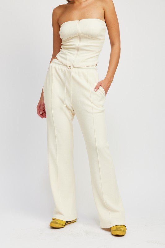 HIGH WAIST PANTS WITH DRAWSTRINGS - Robbi & Angel