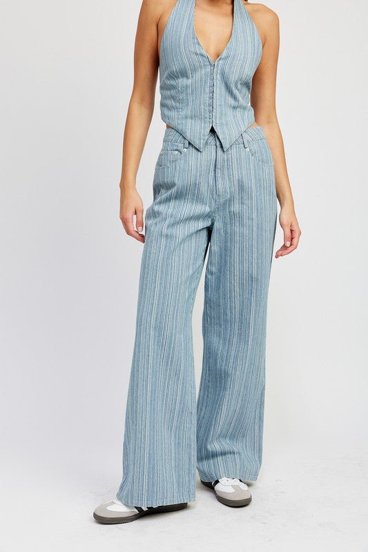 MID RISE WIDE LEG PANTS - Robbi & Angel