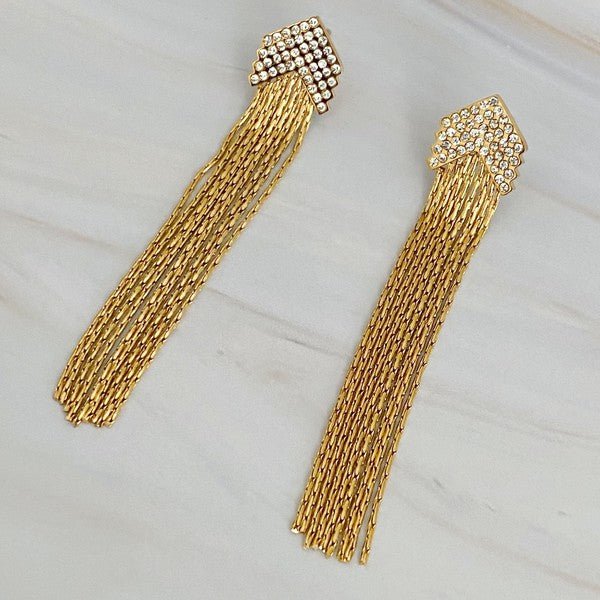 Chevron Chain Drop Earrings - Robbi & Angel