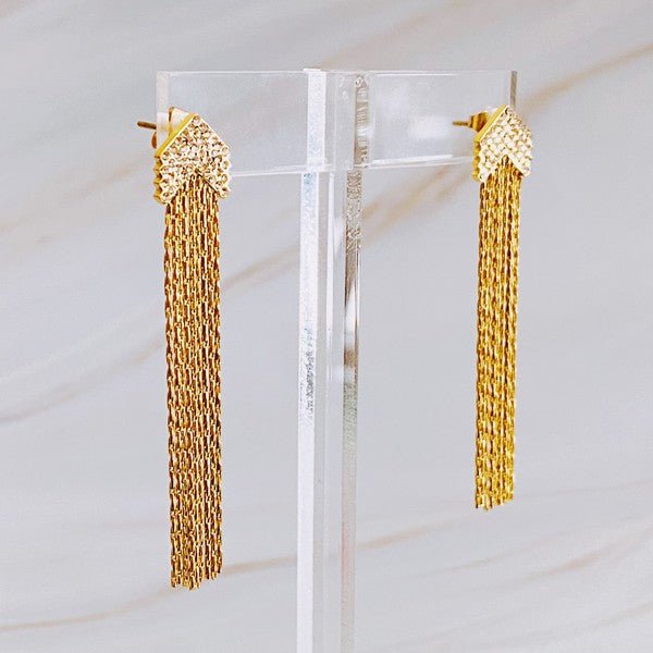 Chevron Chain Drop Earrings - Robbi & Angel