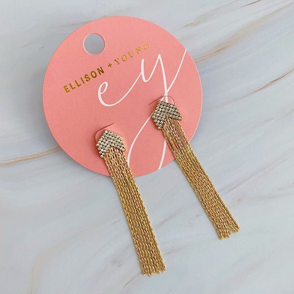 Chevron Chain Drop Earrings - Robbi & Angel