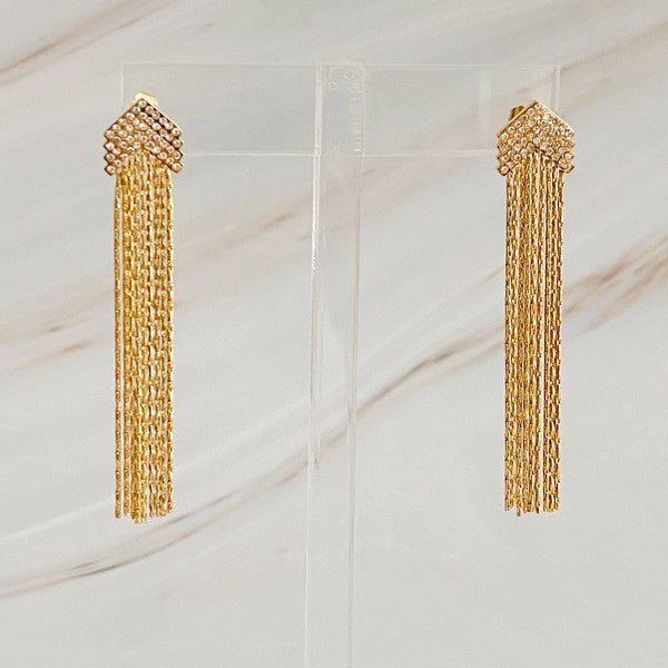 Chevron Chain Drop Earrings - Robbi & Angel