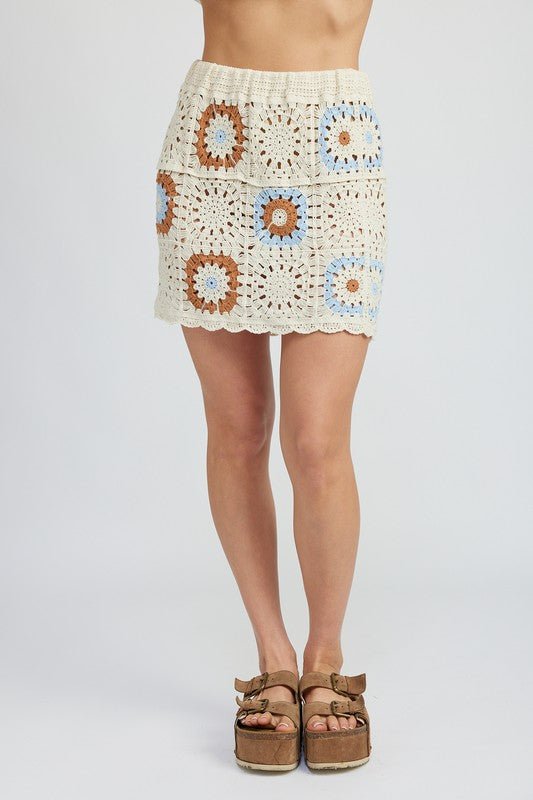 HIGH WAIST CROCHET MINI SKIRT - Robbi & Angel