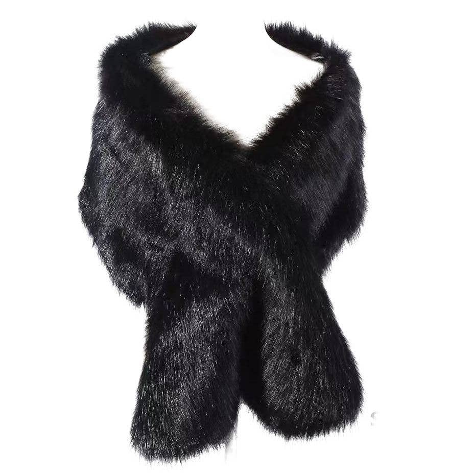 Over Size Faux Felt Fur Insert Shawl Wrap - Robbi & Angel