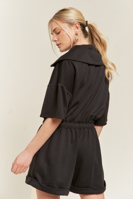 TERRY ZIP FRONT ROMPER - Robbi & Angel