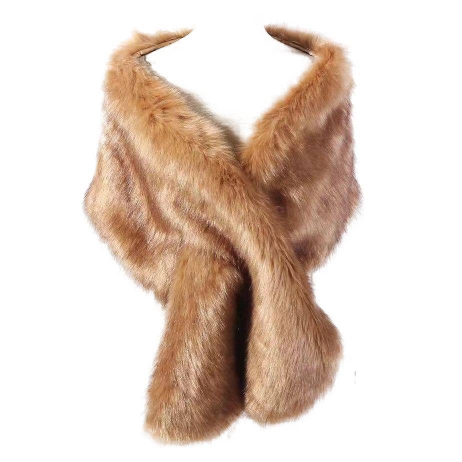 Over Size Faux Felt Fur Insert Shawl Wrap - Robbi & Angel