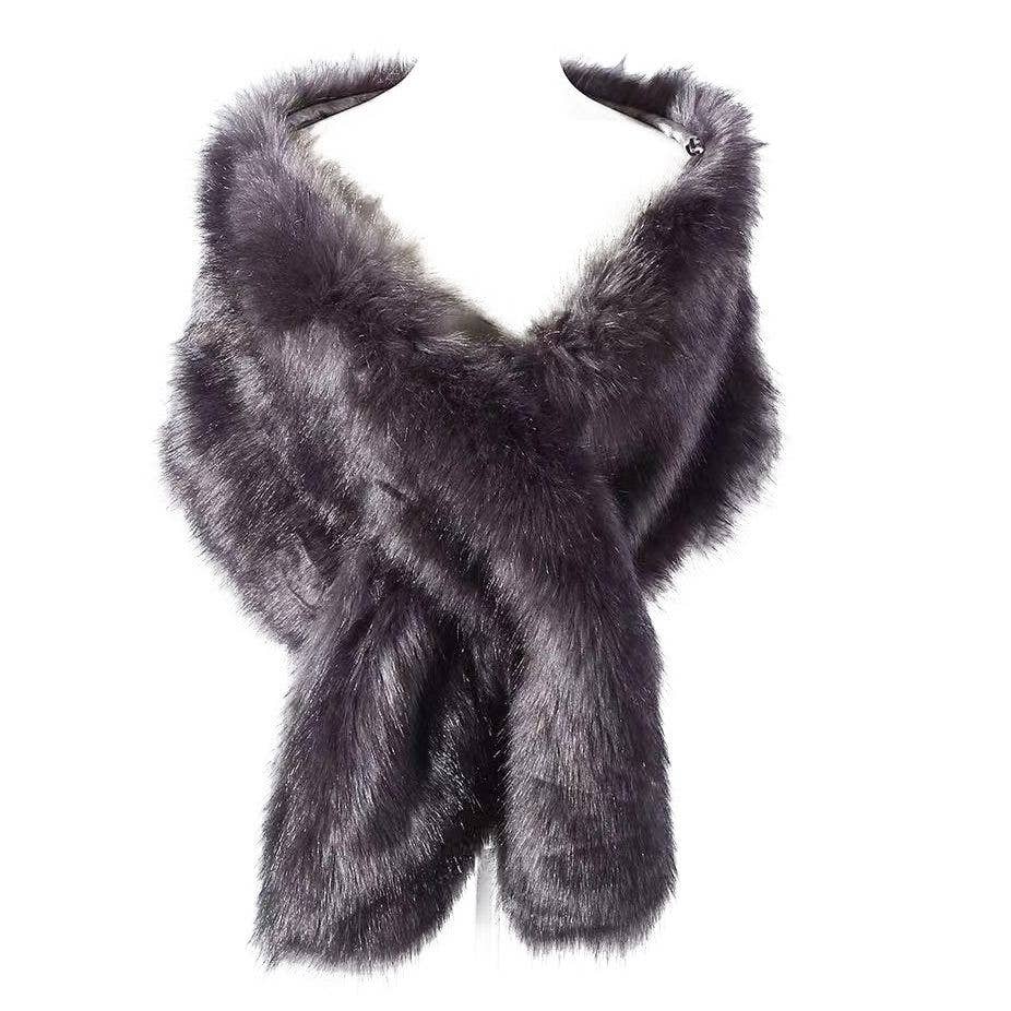 Over Size Faux Felt Fur Insert Shawl Wrap - Robbi & Angel