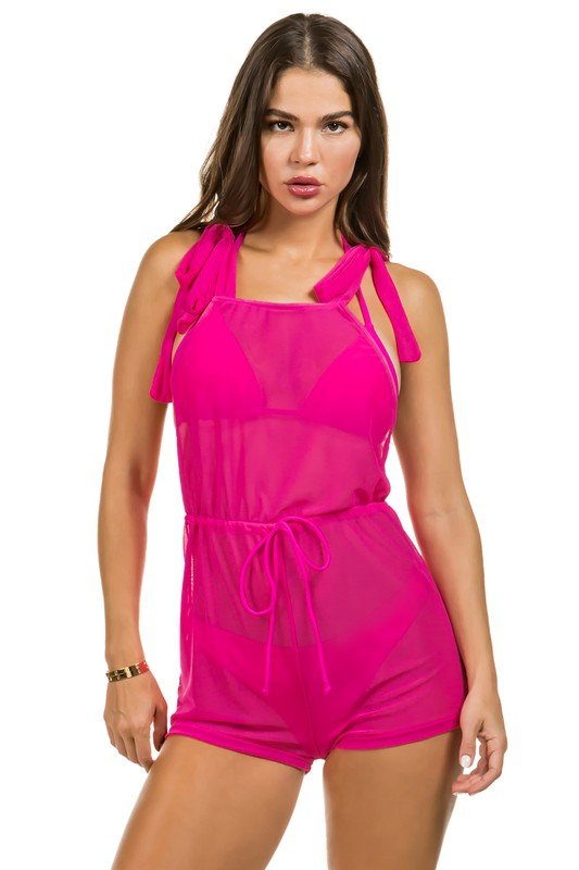 Two piece swimsuit with jumpsuit coverup