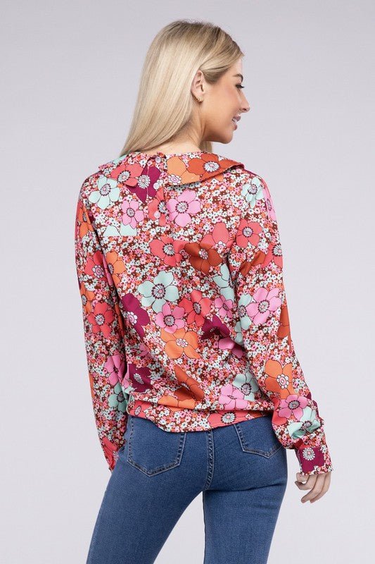 Floral Printed Long Sleeve Shirt - Robbi & Angel