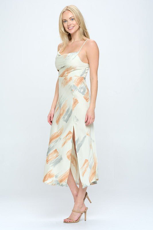 Paint Stroke Midi Slip Dress - Robbi & Angel